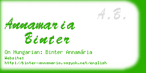 annamaria binter business card